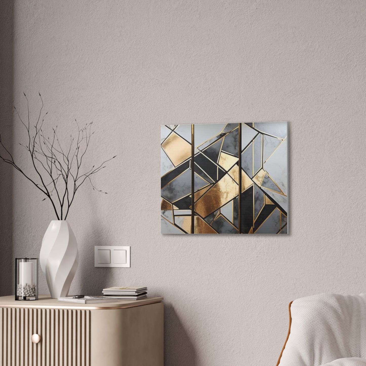 Gold and Black Elegance: A Symphony of Sophistication Canvas Print