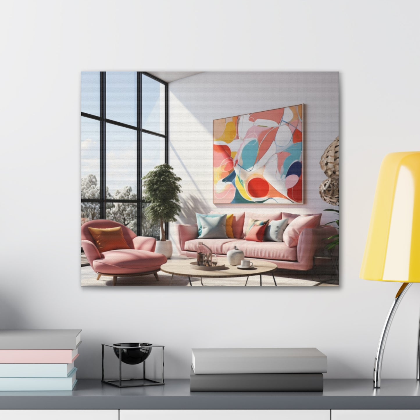 Timeless Elegance: Refined Pink Hues Canvas Print for Sophisticated Living Spaces