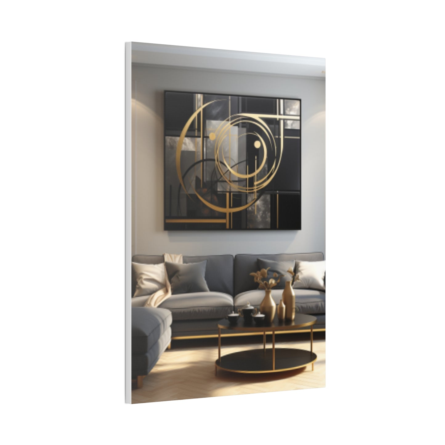 Gold and Black  Elegance: A Symphony of Sophistication Canvas Print