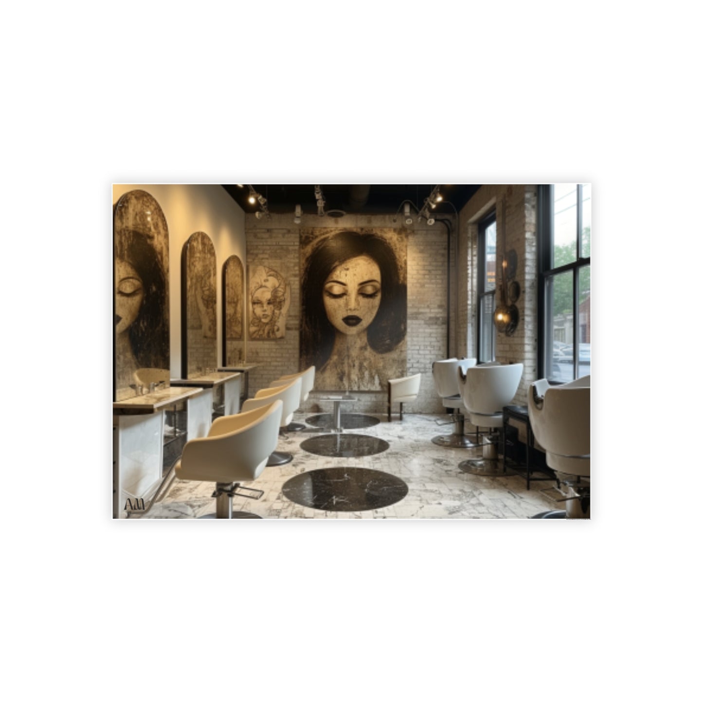 Black Hair Salon Interiors: Poster Prints Celebrating Style