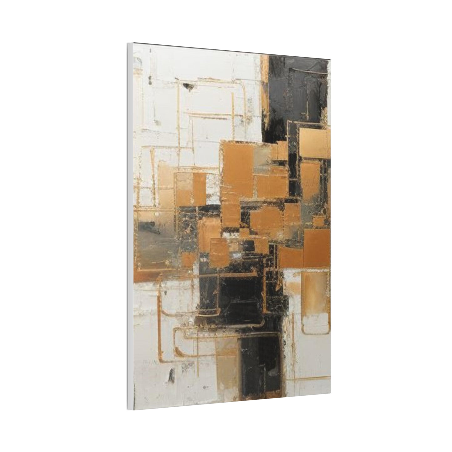 Gold and Black Elegance: A Symphony of Sophistication Canvas Print