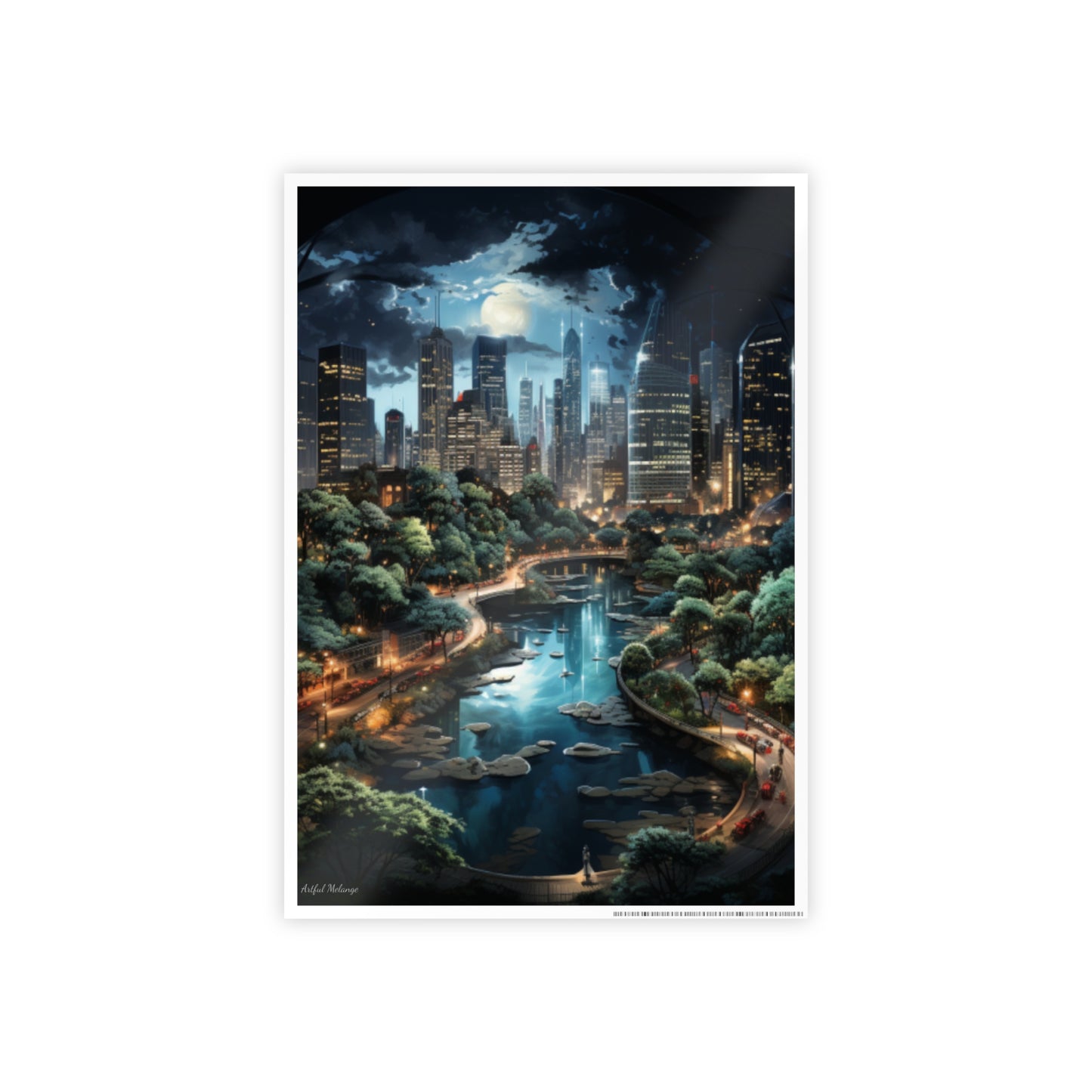 Skyline Vista: Hyper-Realistic 3D Cityscape Posters