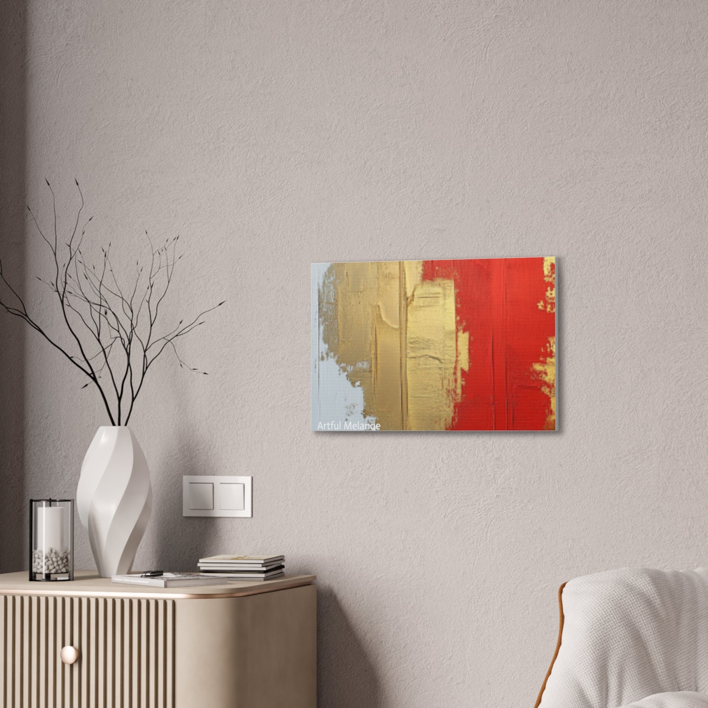 Acrylic Abstract Canvas Print - Homage to the Divine Nine/Red White and Gold 2