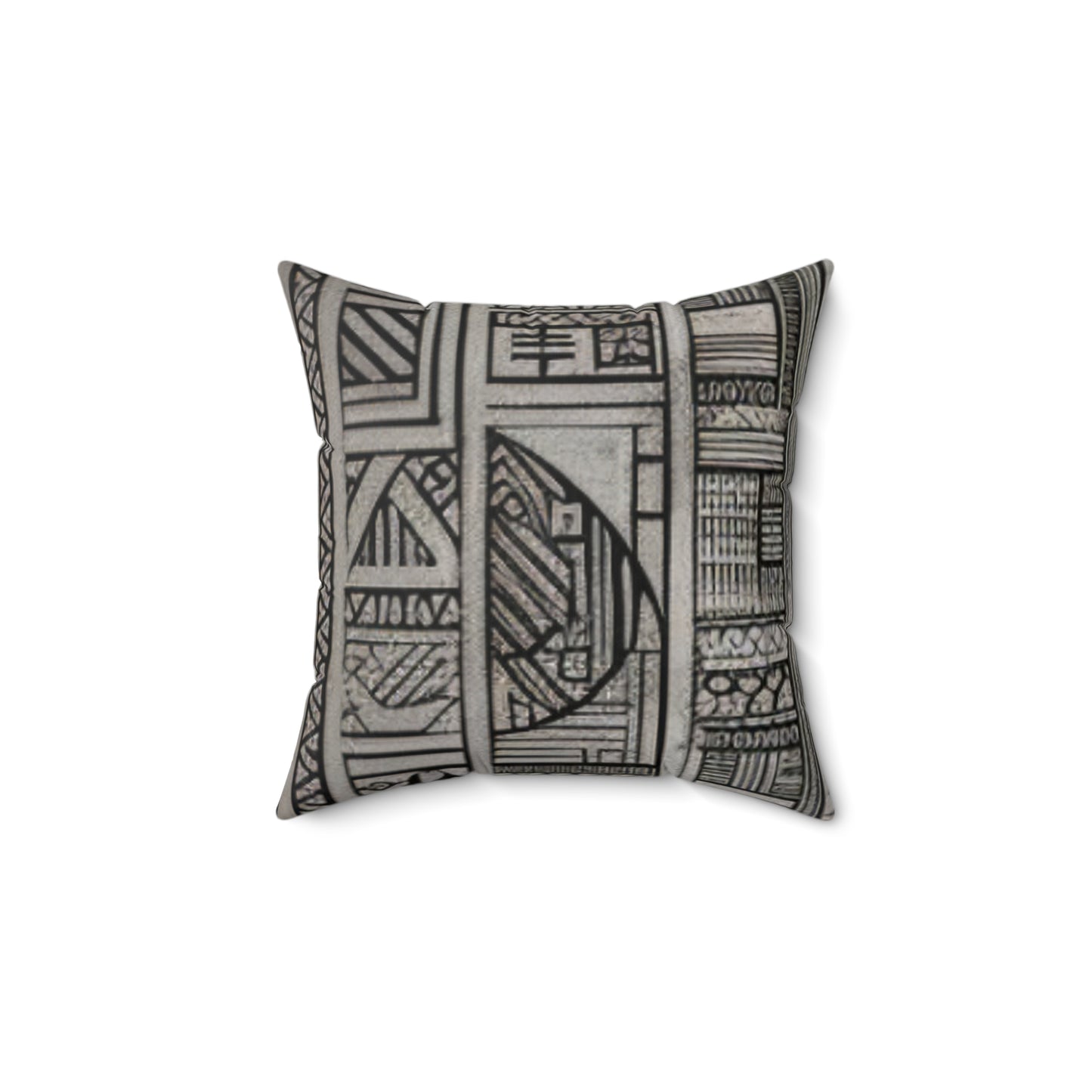 African Mud Cloth Design Square Pillow