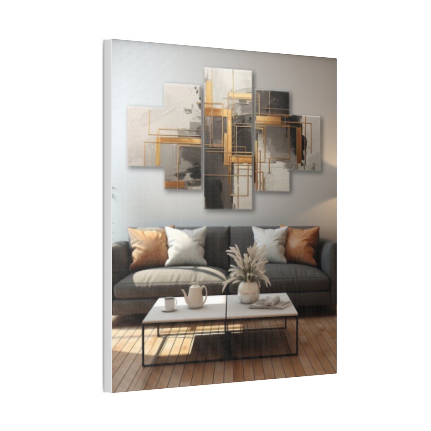 Gold and Black  Elegance: A Symphony of Sophistication Canvas Print