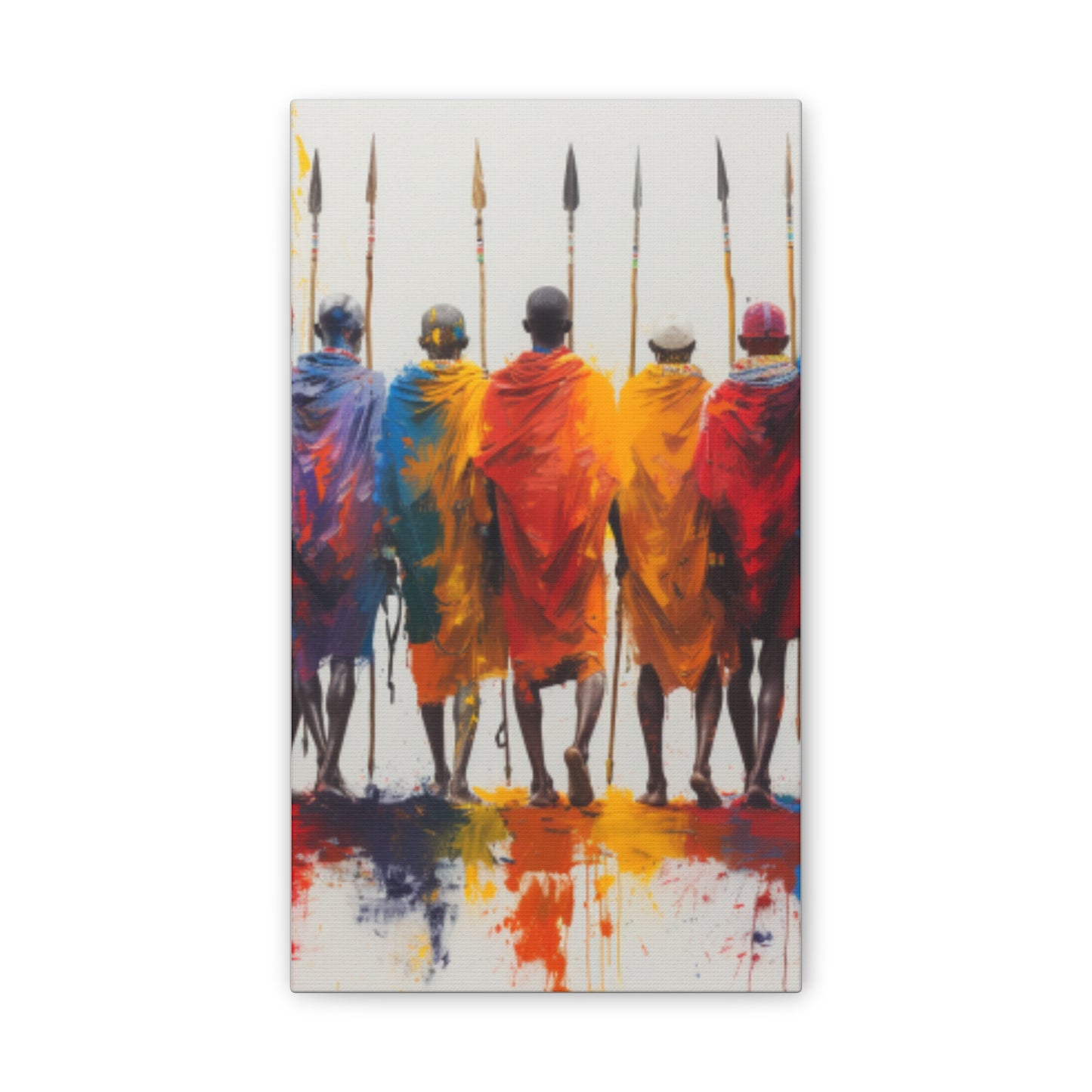 Masai Warriors Abstract Canvas Print