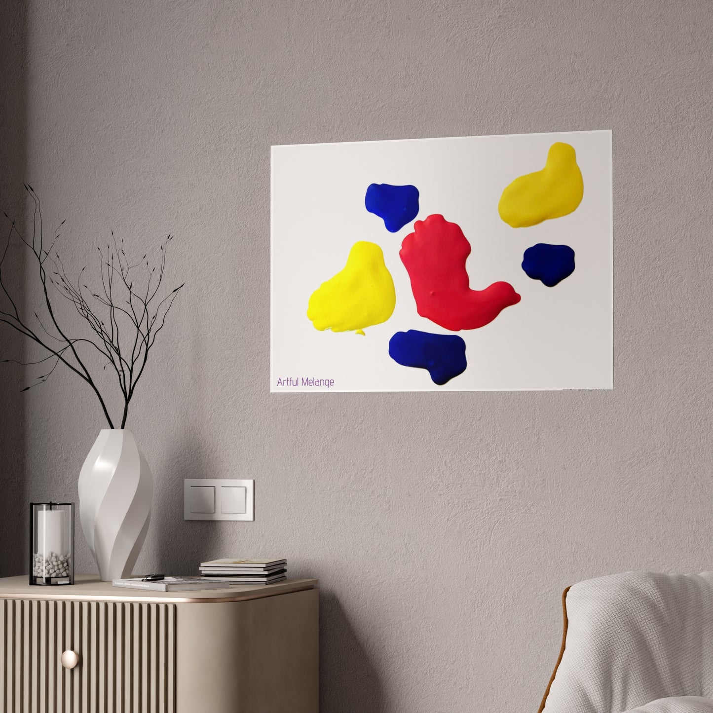 Gleaming Acrylic Abstract Poster: A Spectrum of Colorful Elegance