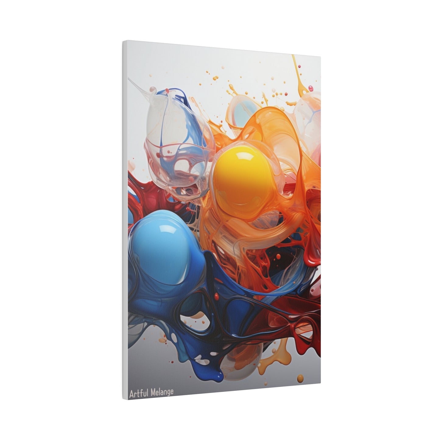 Colorful Balloon-Inspired Matt Canvas Print with Sweeping Acrylic Brush Strokes