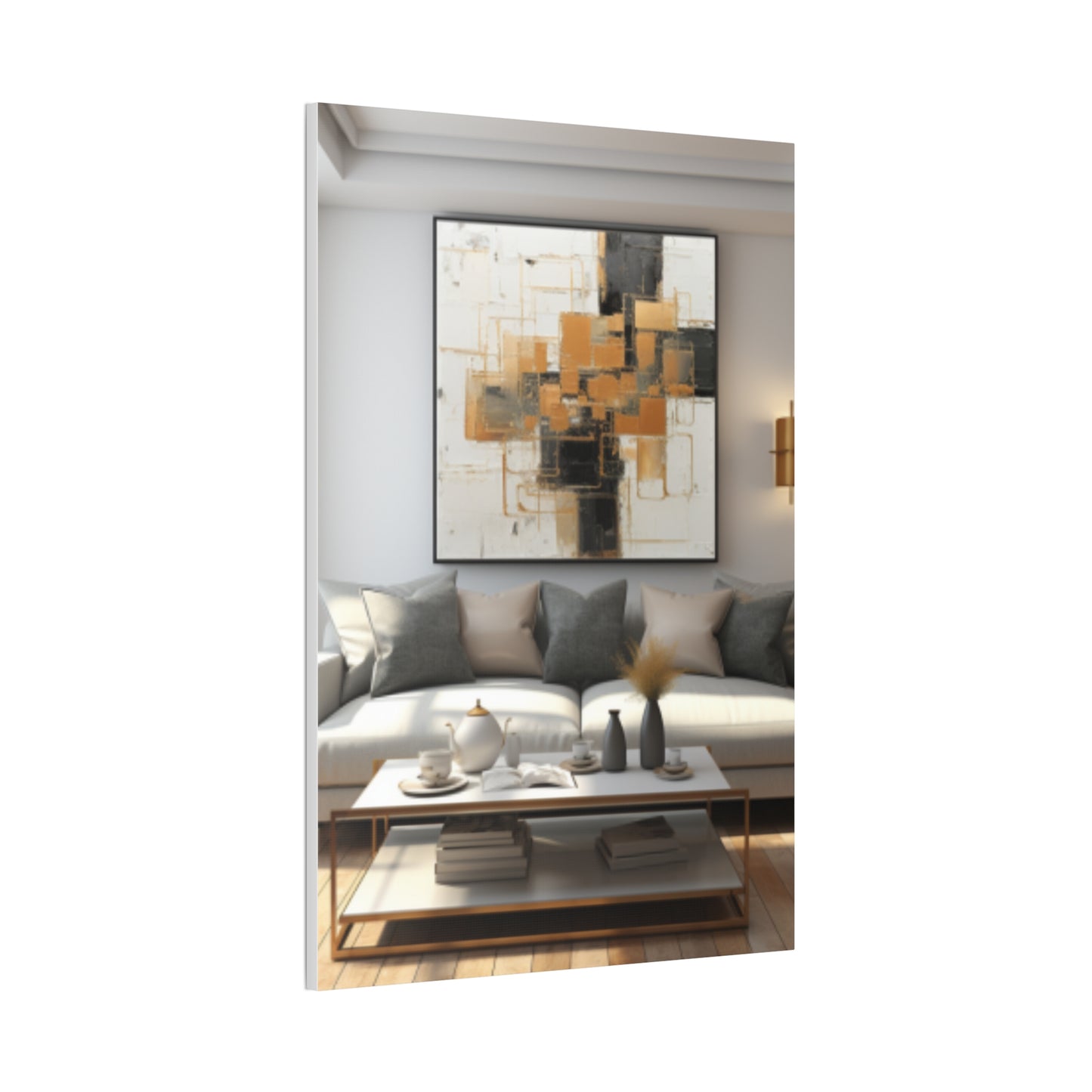 Gold and Black Elegance: A Symphony of Sophistication Canvas Print