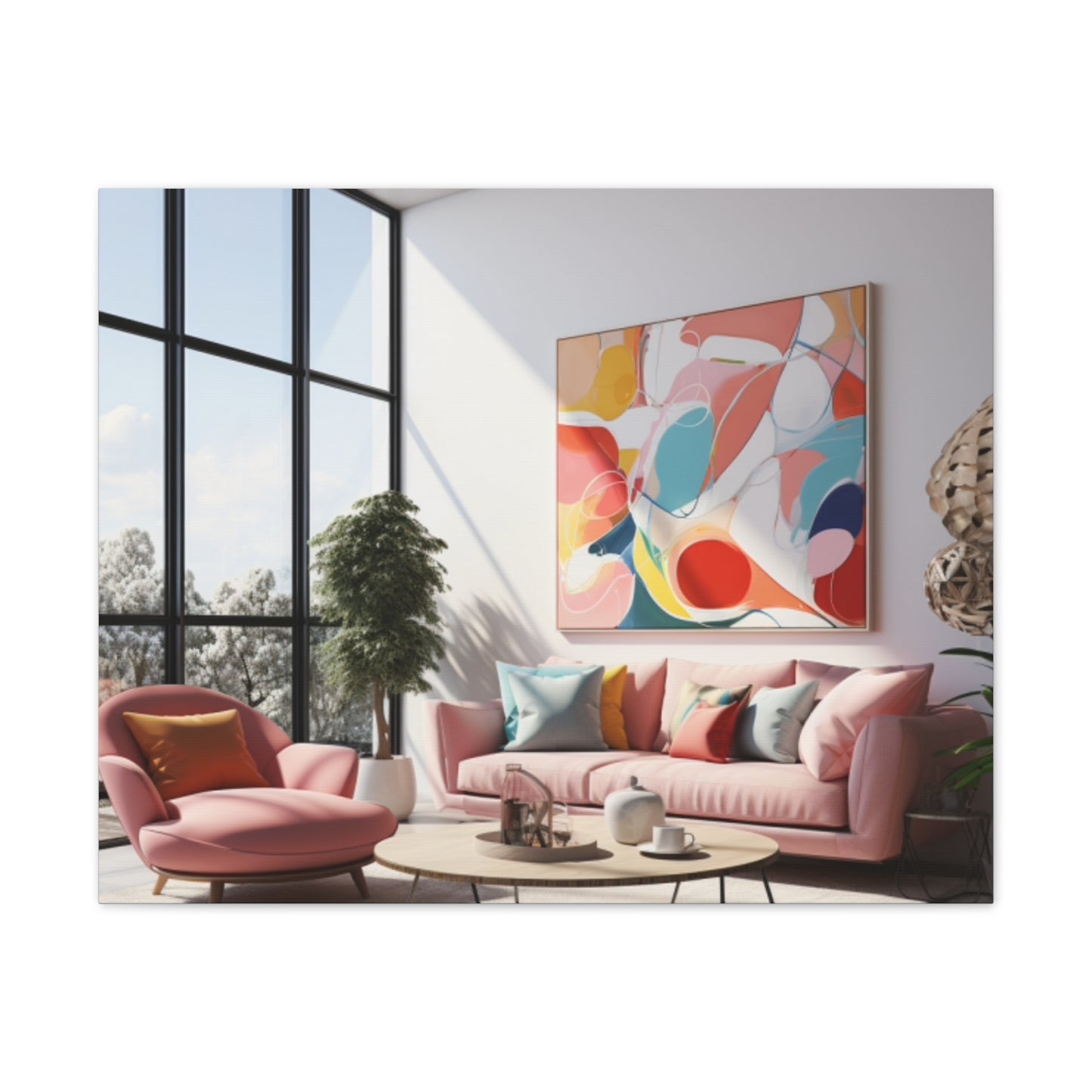 Timeless Elegance: Refined Pink Hues Canvas Print for Sophisticated Living Spaces