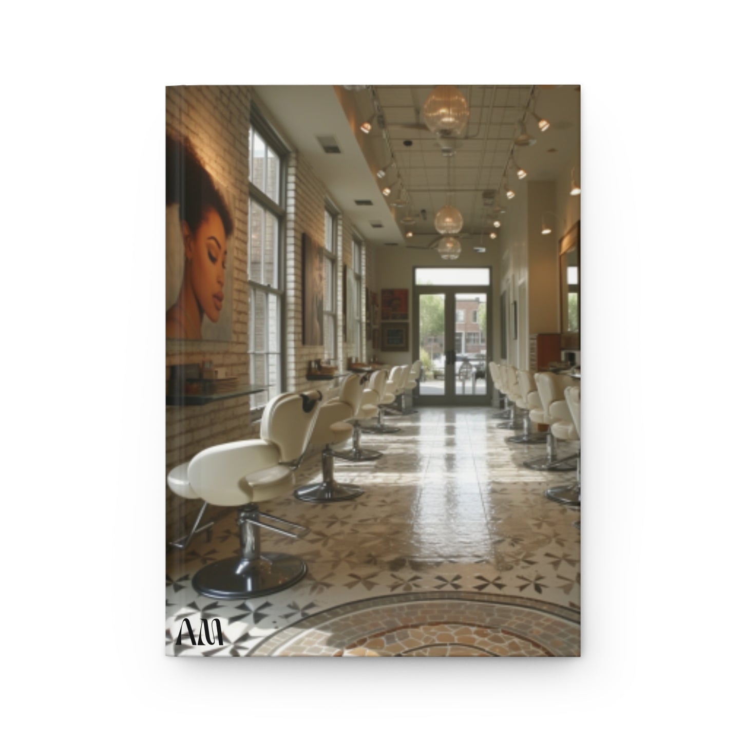 Black Hair Salon Interiors Hardcover Journal