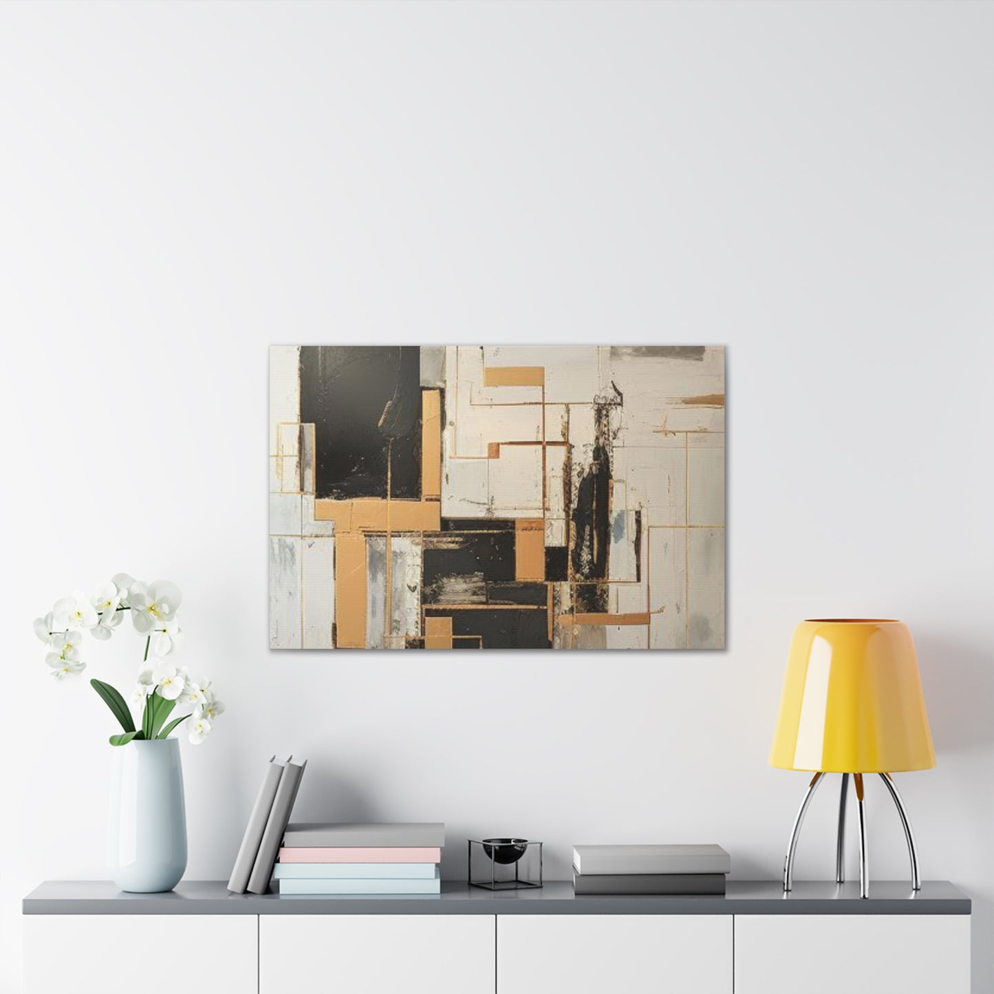 Gold and Black Elegance: A Symphony of Sophistication Canvas Print