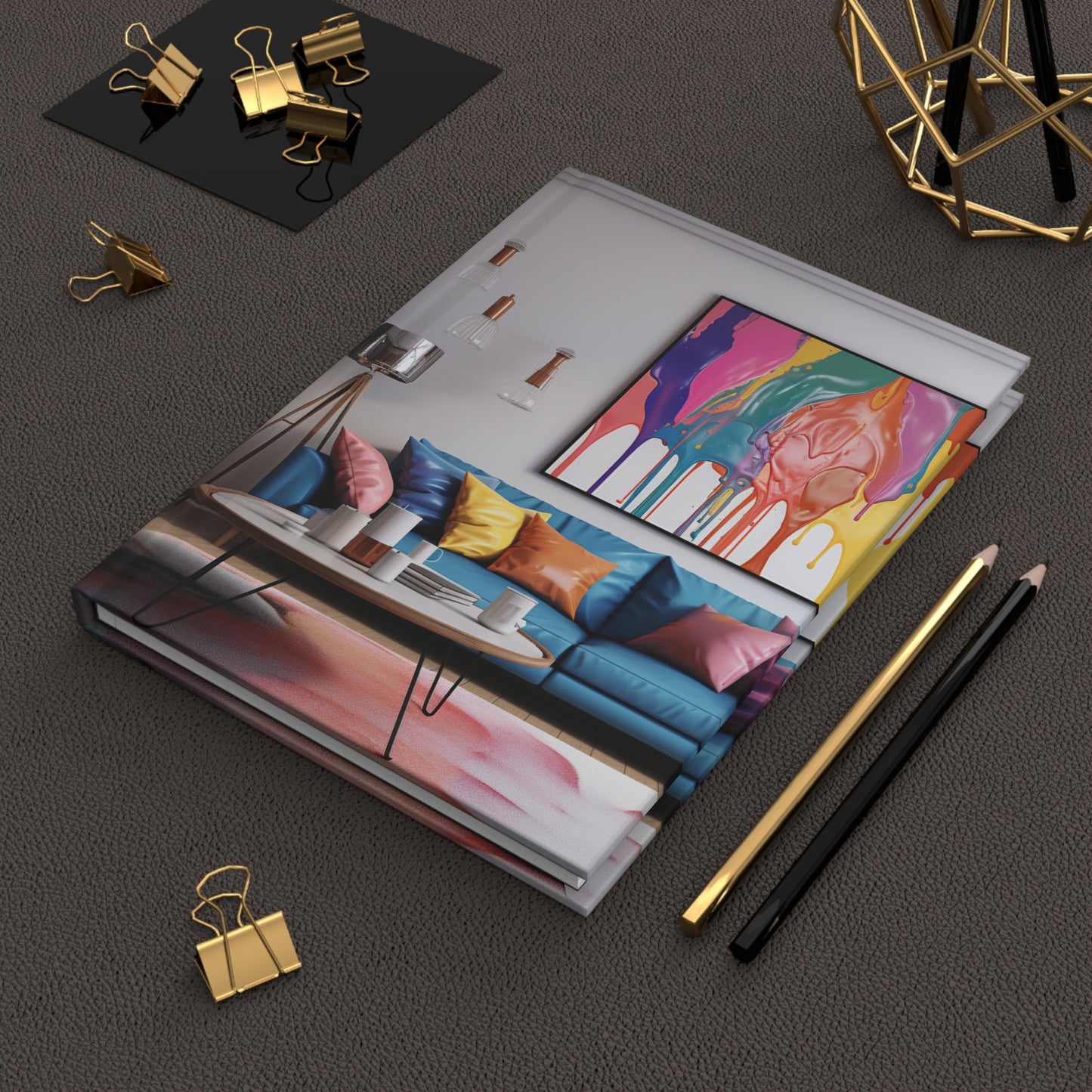 Abstract Elegance: Living Room Harmony Hardcover Journal