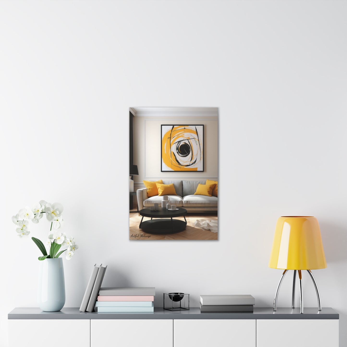 Timeless Elegance: Refined Yellow Hues Canvas Print for Sophisticated Living Spaces