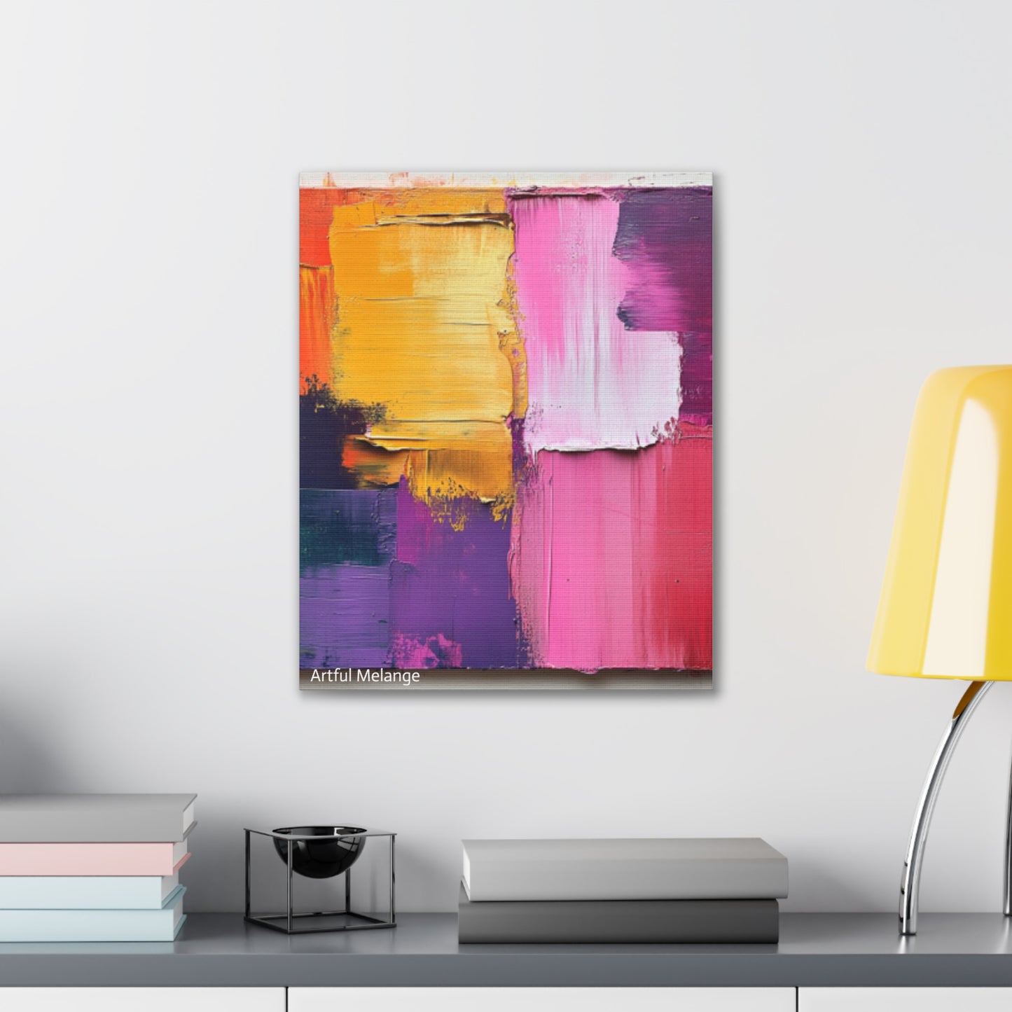 Acrylic Abstract Canvas Print - Homage to the Divine Nine/Gold Purple Pink and Green 5