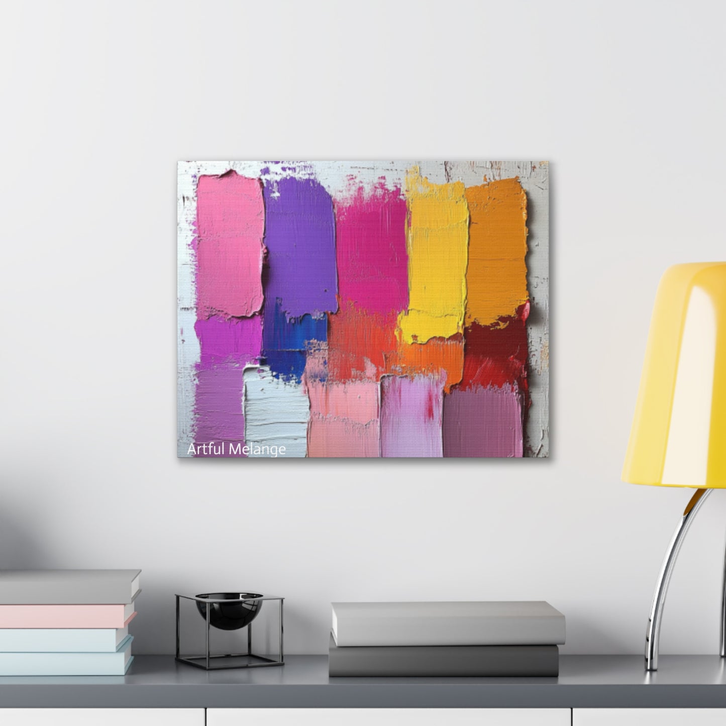 Acrylic Abstract Canvas Print - Homage to the Divine Nine/Gold Purple Pink and Green 4