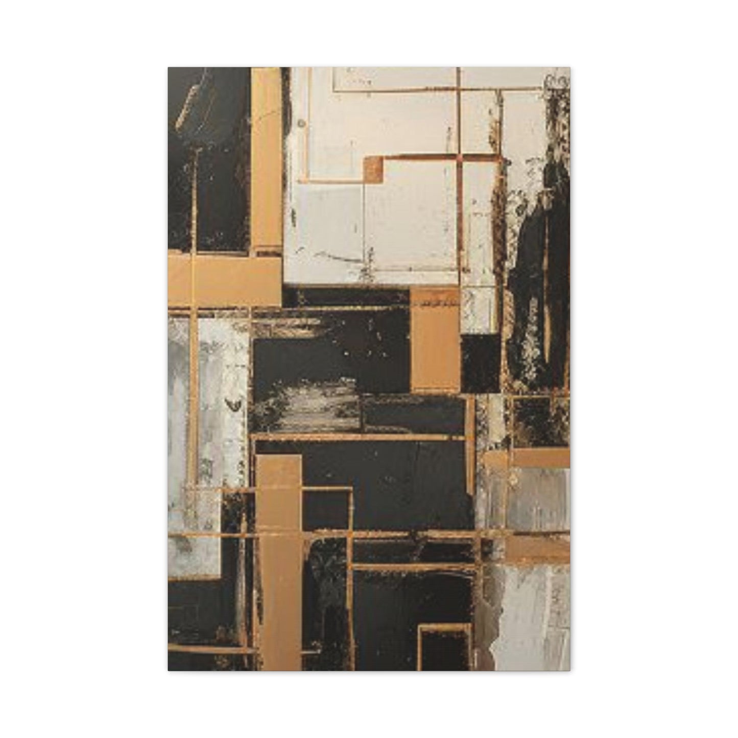 Gold and Black Elegance: A Symphony of Sophistication Canvas Print