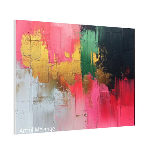 Acrylic Abstract Canvas Print - Homage to the Divine Nine/Pink Green Black and Gold 2