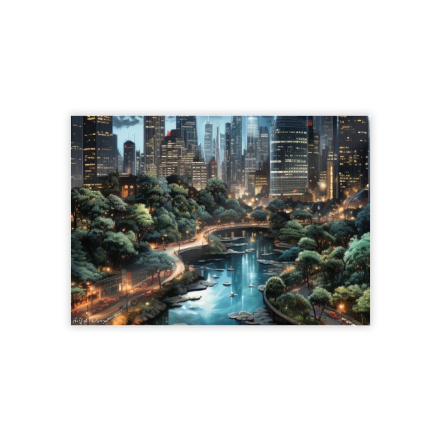 Skyline Vista: Hyper-Realistic 3D Cityscape Posters