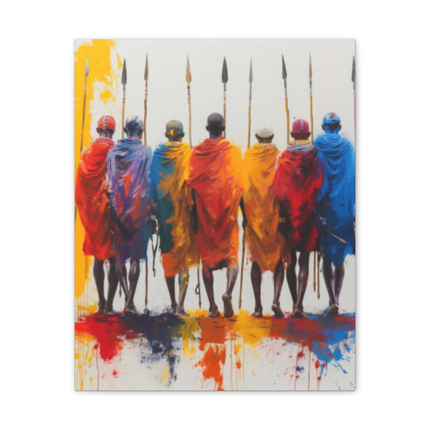 Masai Warriors Abstract Canvas Print