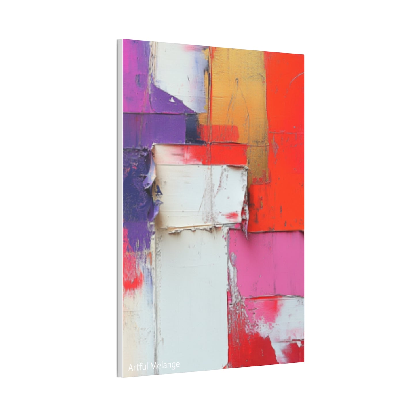 Acrylic Abstract Canvas Print - Homage to the Divine Nine/Red White Purple and Gold 1