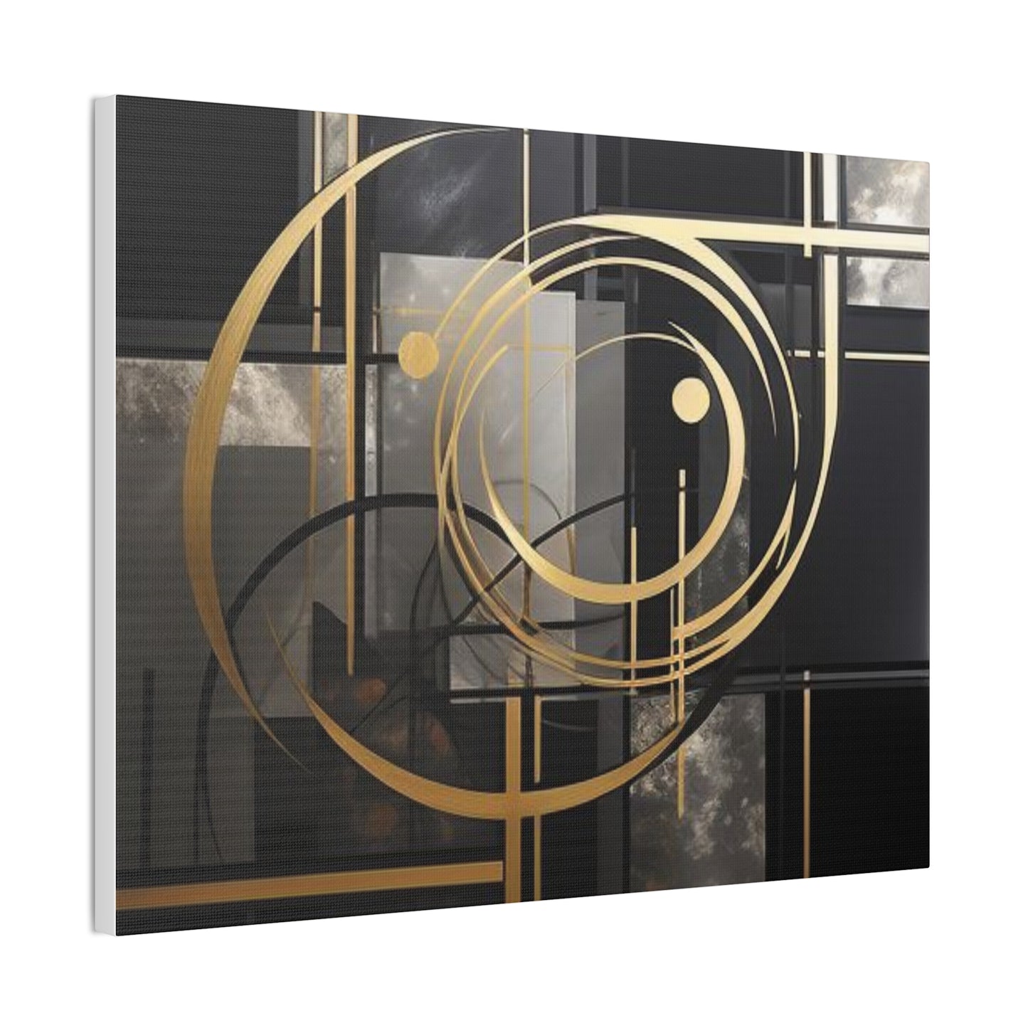 Gold and Black Elegance: A Symphony of Sophistication Canvas Print