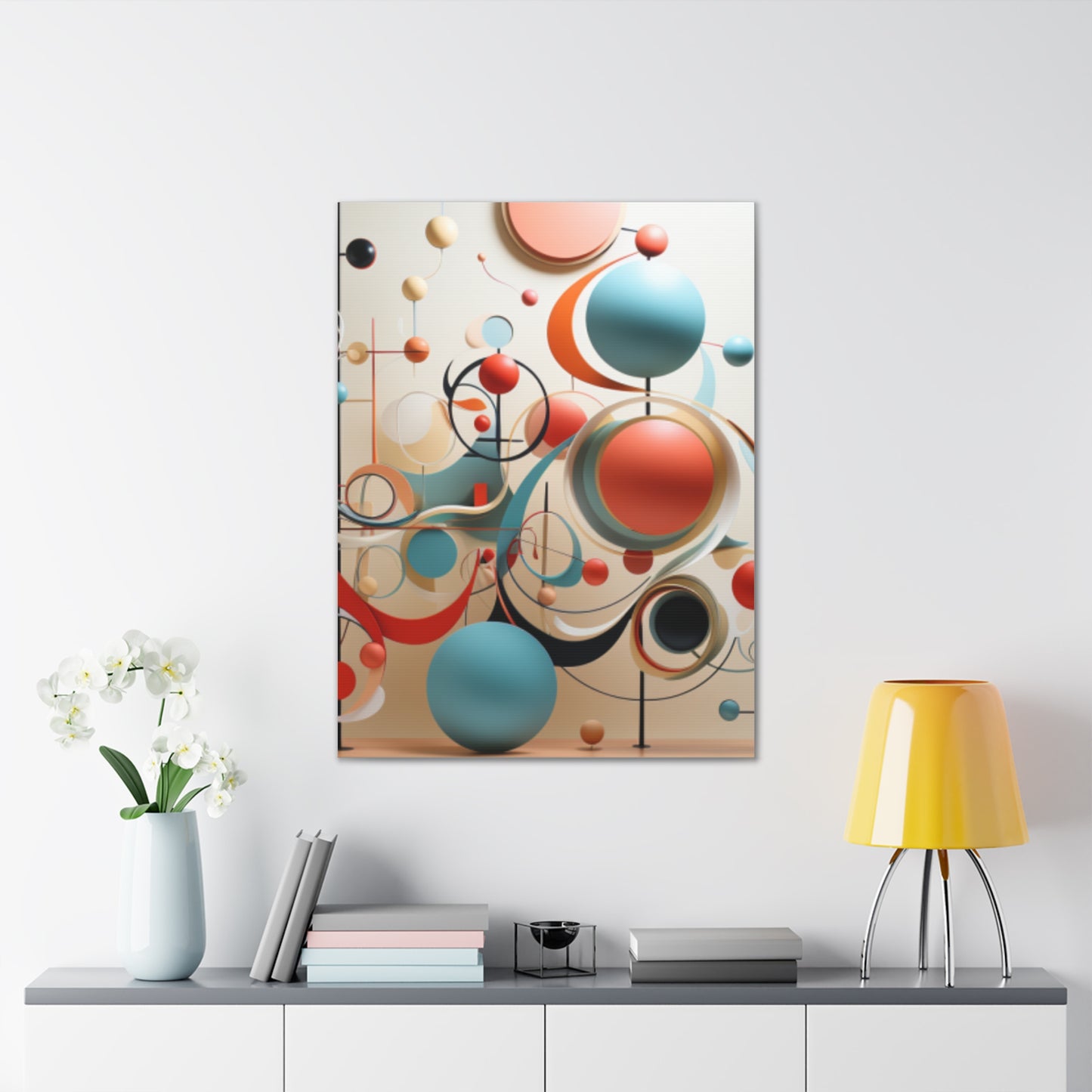 Harmony in Cyan and Peach- Graphic Print