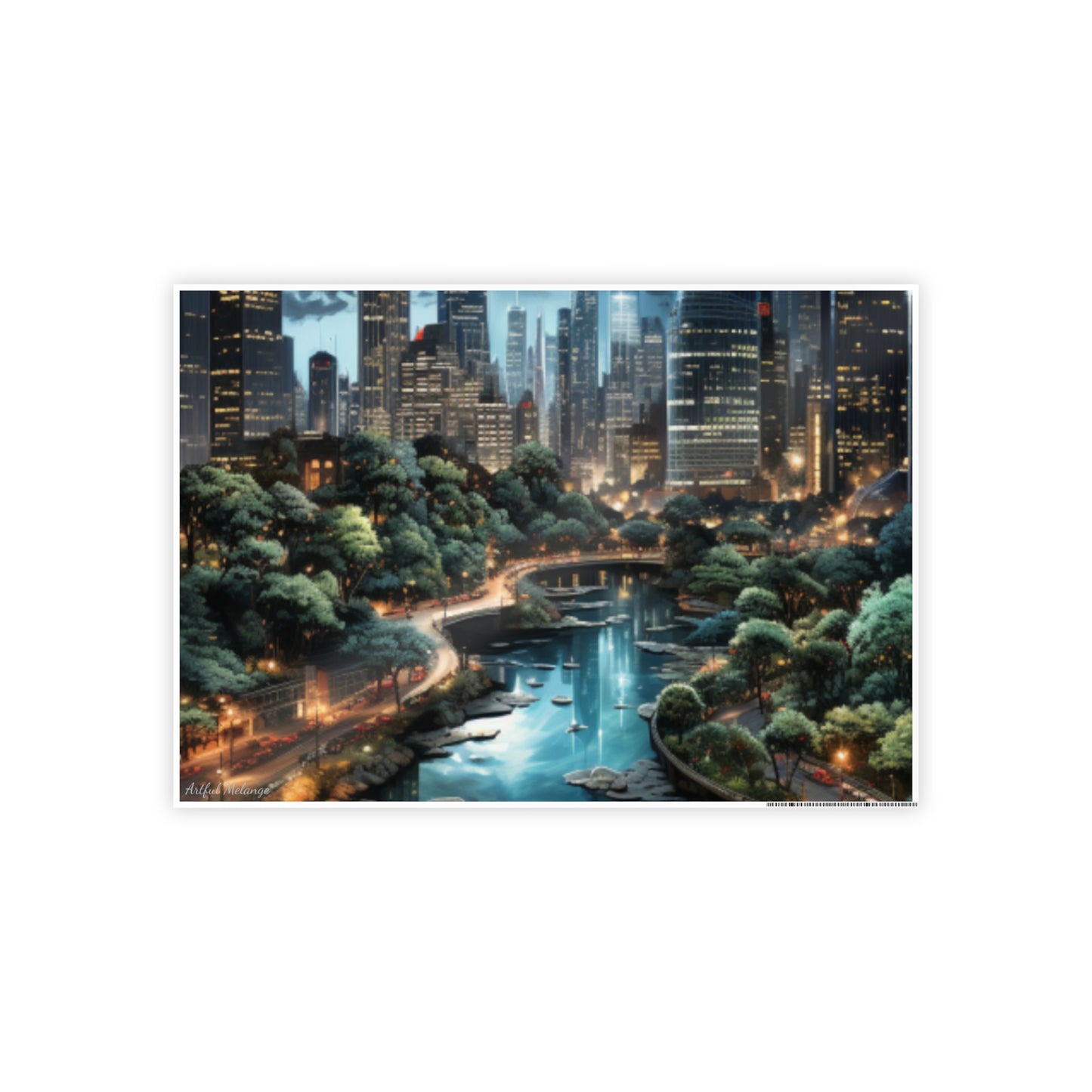 Skyline Vista: Hyper-Realistic 3D Cityscape Posters