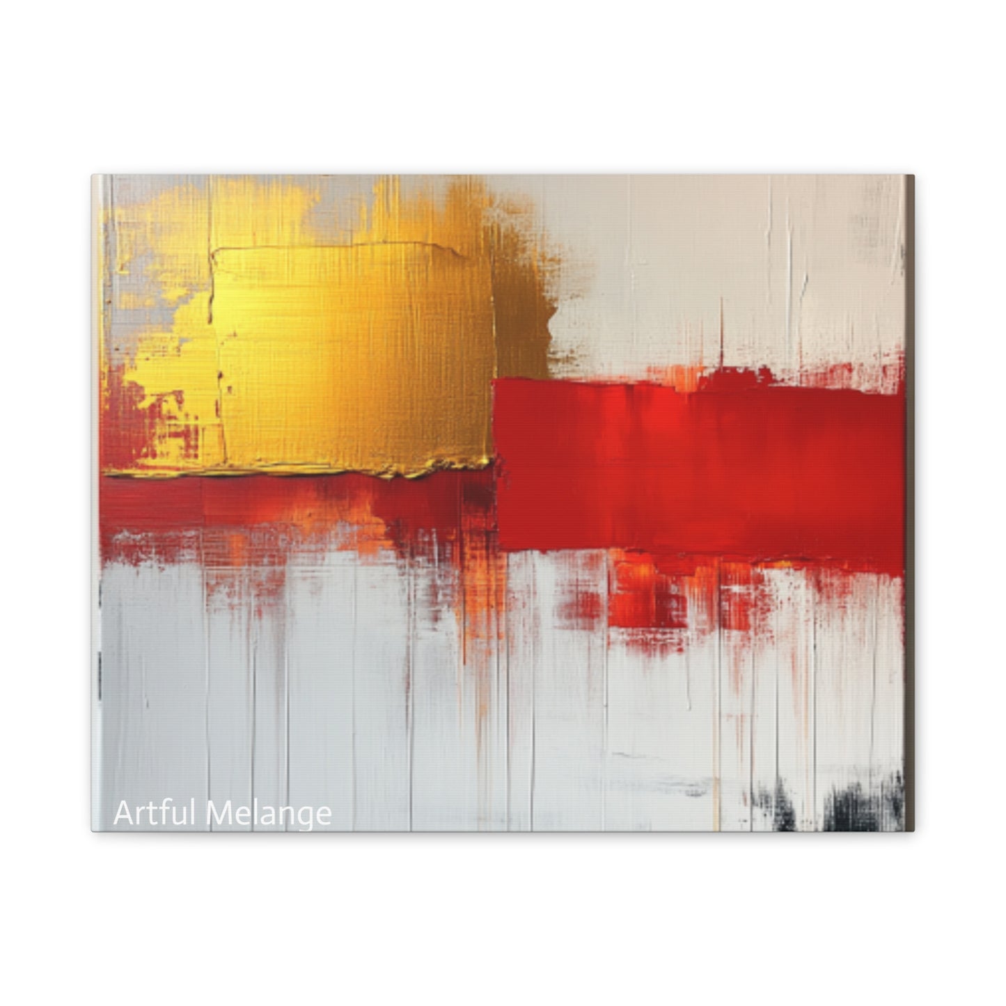 Acrylic Abstract Canvas Print - Homage to the Divine Nine/Red White and Gold 9