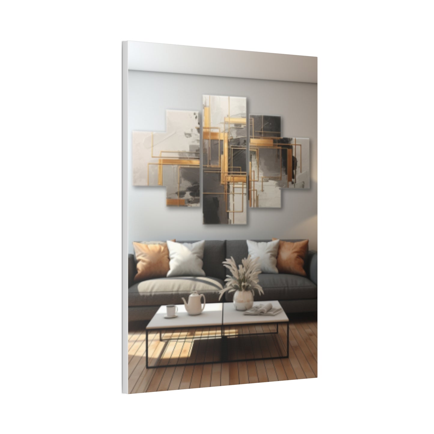 Gold and Black  Elegance: A Symphony of Sophistication Canvas Print