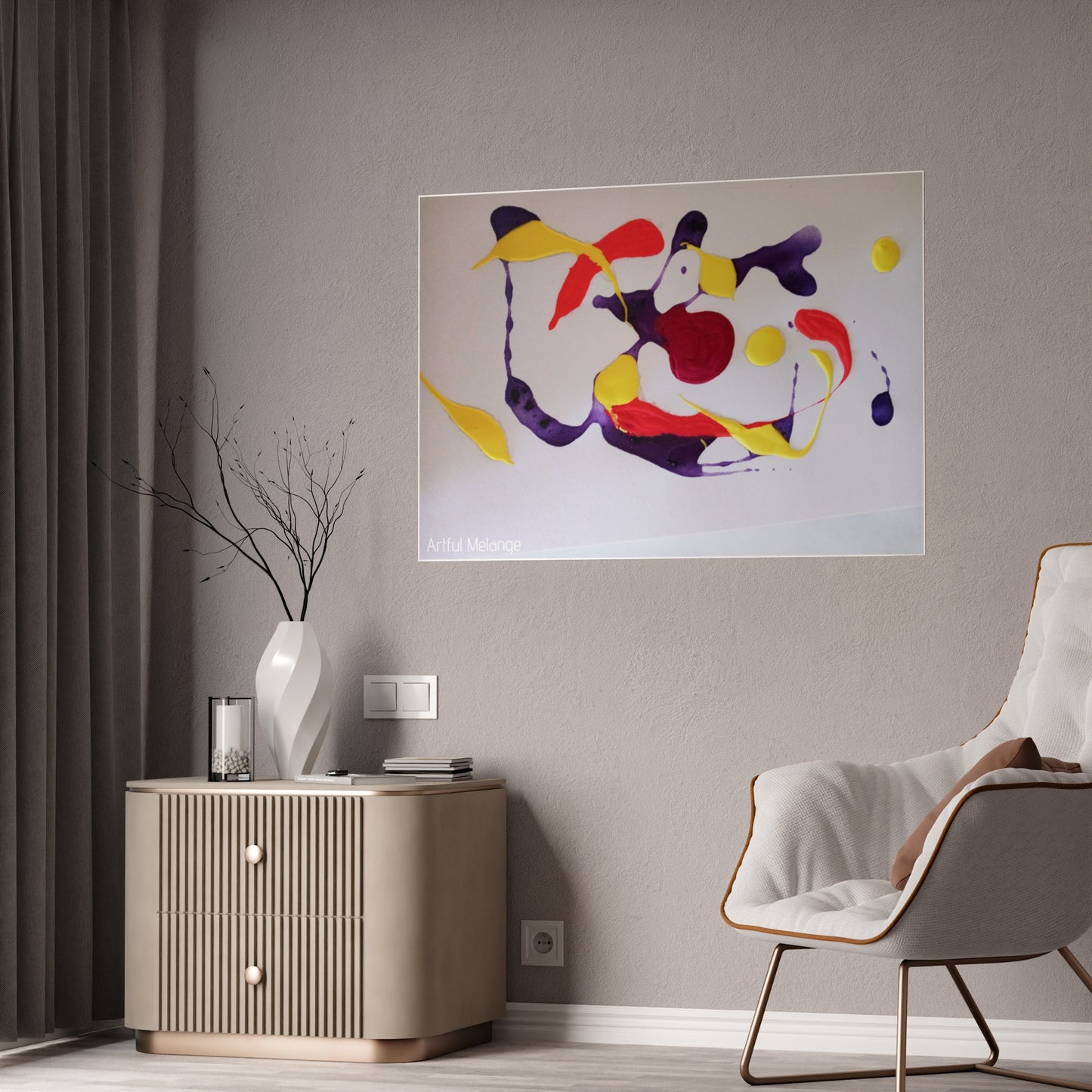 Gleaming Acrylic Abstract Poster: A Spectrum of Colorful Elegance