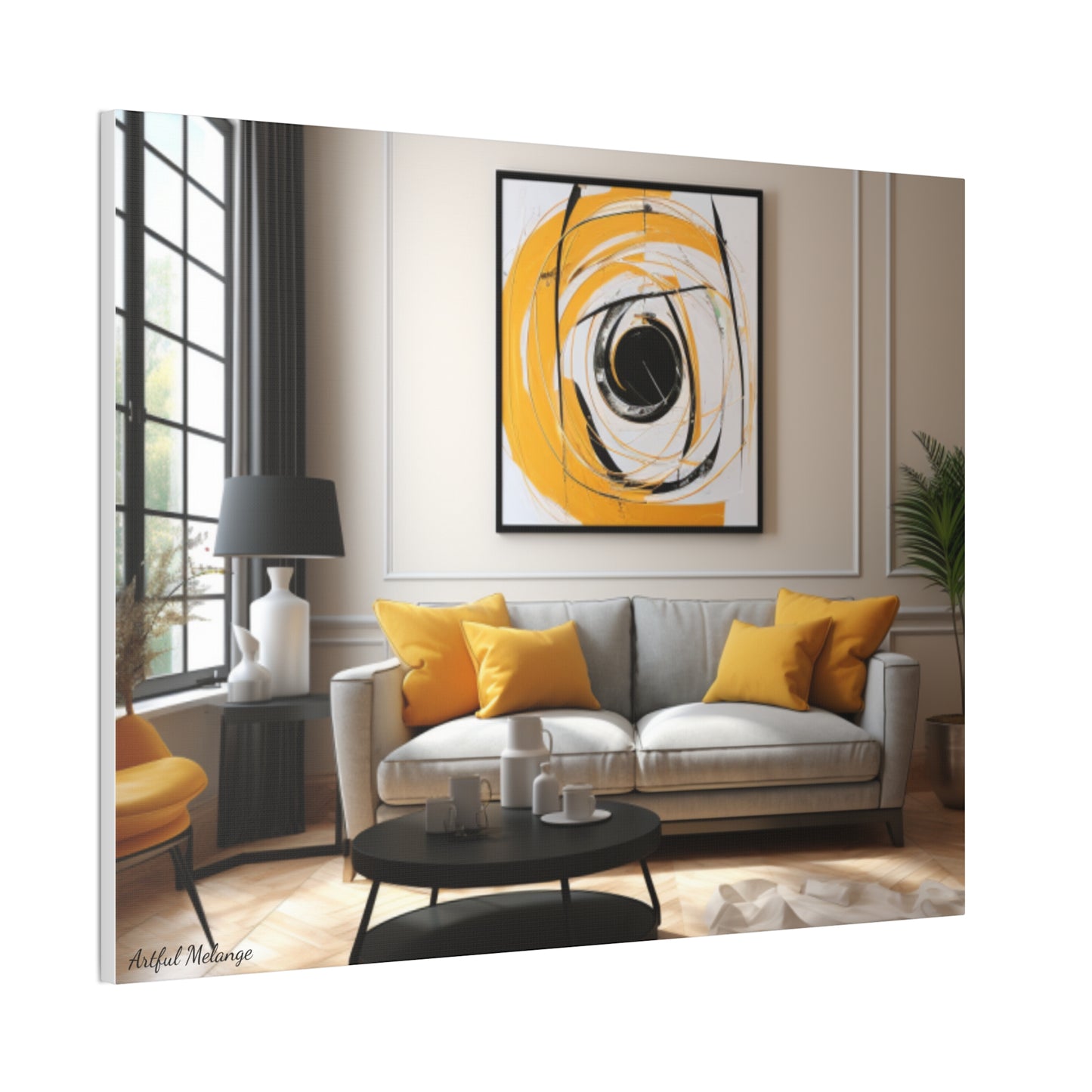 Timeless Elegance: Refined Yellow Hues Canvas Print for Sophisticated Living Spaces