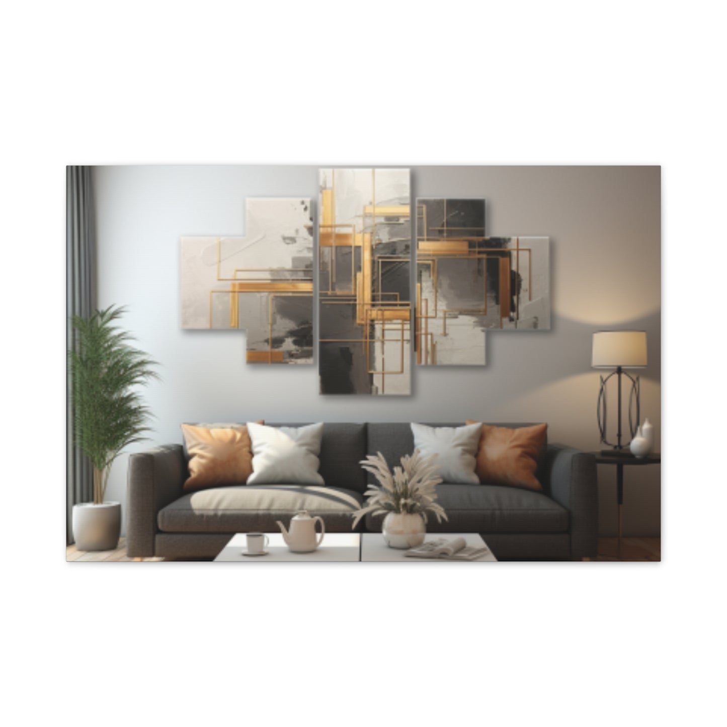 Gold and Black  Elegance: A Symphony of Sophistication Canvas Print