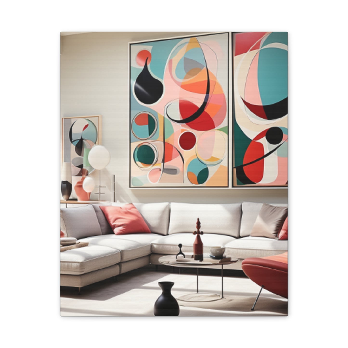 Timeless Elegance: Refined Pink Hues Canvas Print for Sophisticated Living Spaces