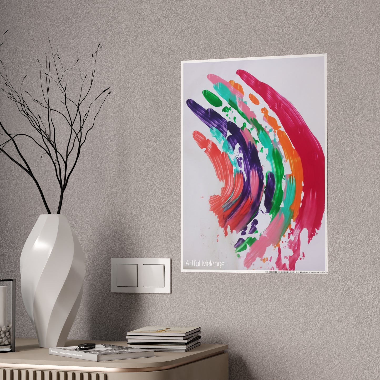 Gleaming Acrylic Abstract Poster: A Spectrum of Colorful Elegance