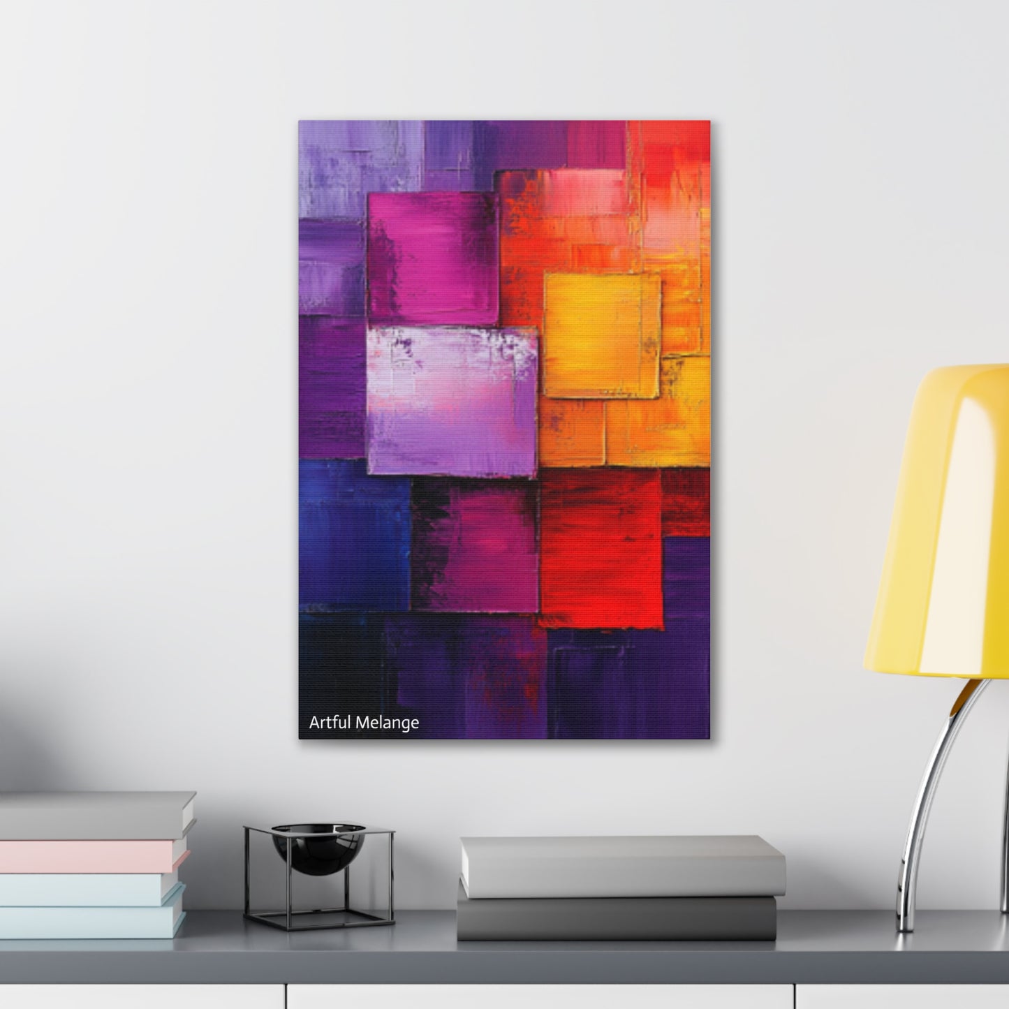 Acrylic Abstract Canvas Print - Homage to the Divine Nine/Red White Purple and Gold 8