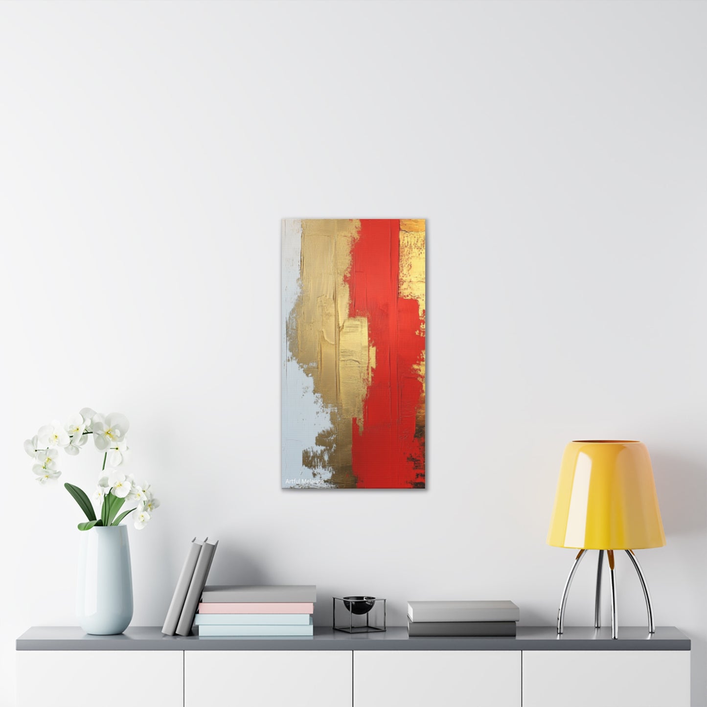 Acrylic Abstract Canvas Print - Homage to the Divine Nine/Red White and Gold 2