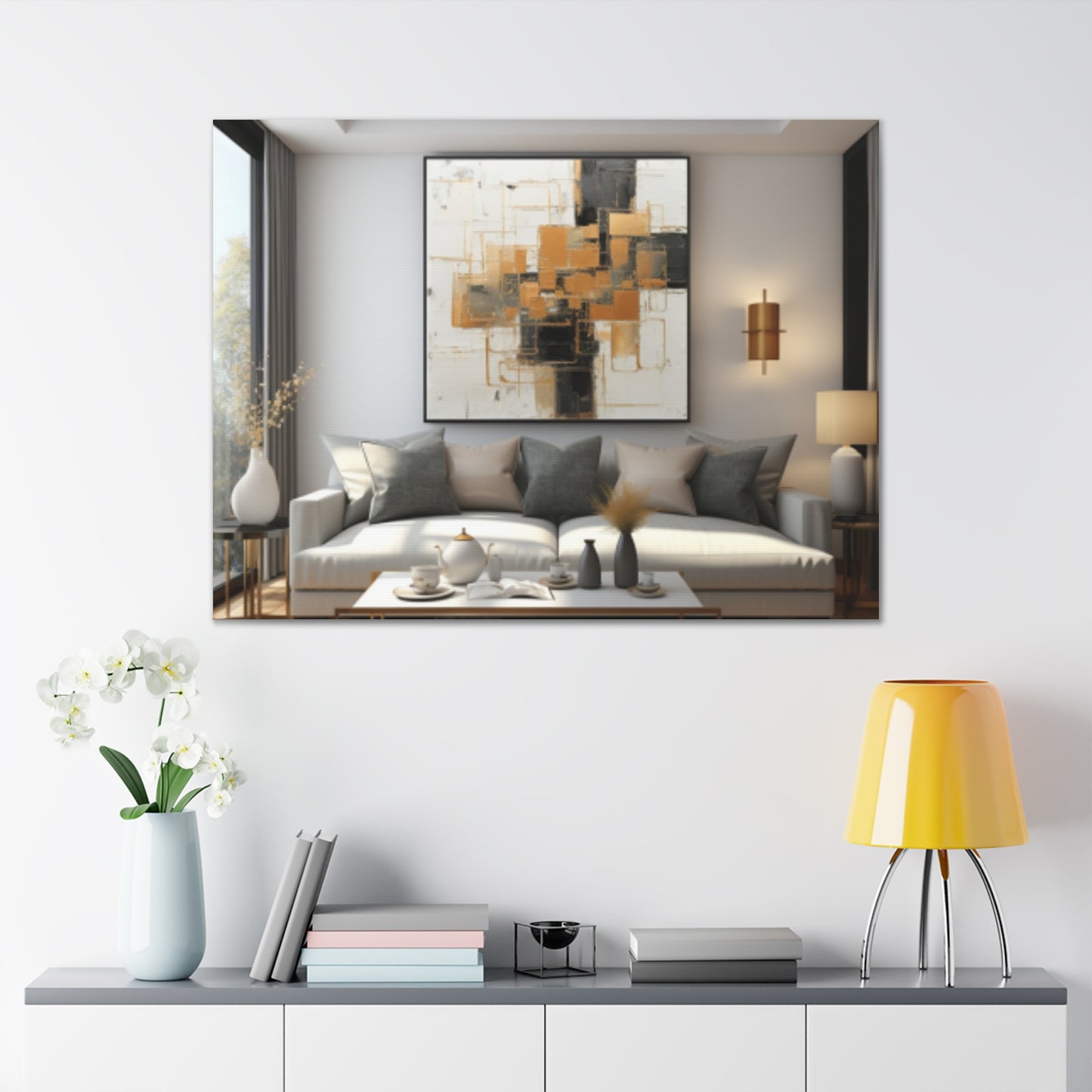 Gold and Black Elegance: A Symphony of Sophistication Canvas Print