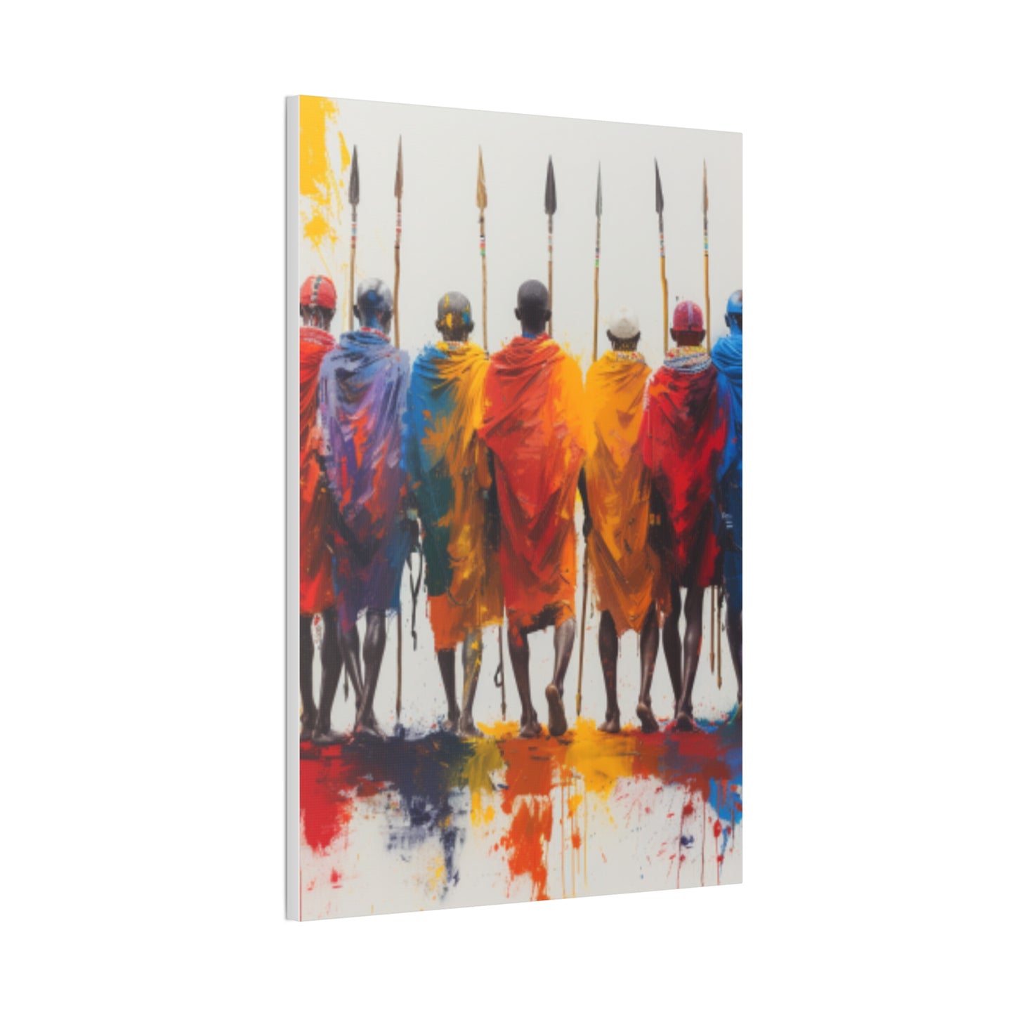 Masai Warriors Abstract Canvas Print