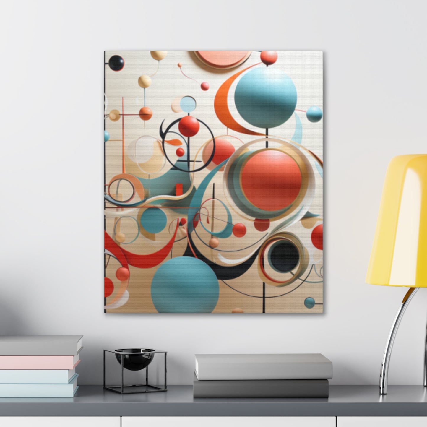 Harmony in Cyan and Peach- Graphic Print