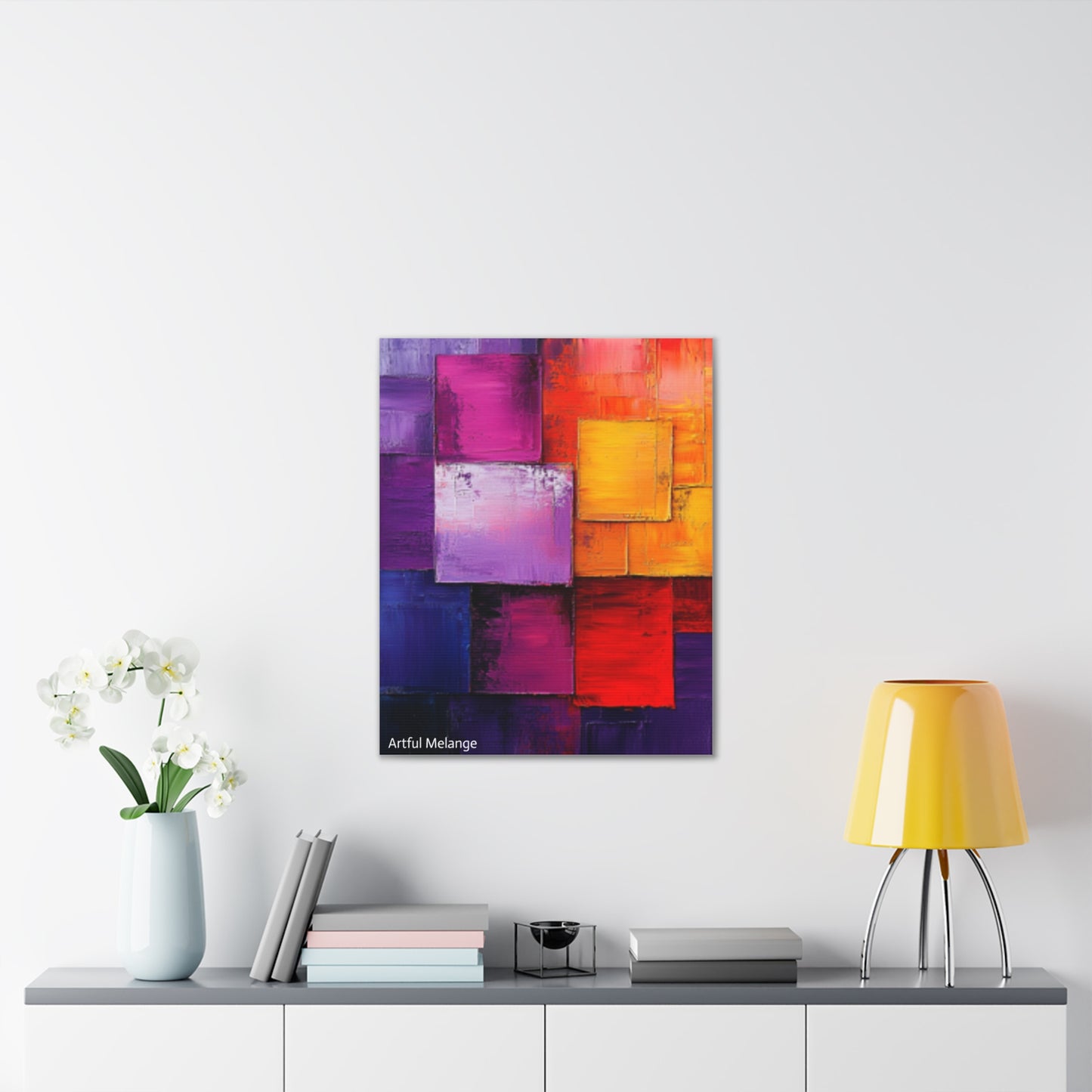 Acrylic Abstract Canvas Print - Homage to the Divine Nine/Red White Purple and Gold 8