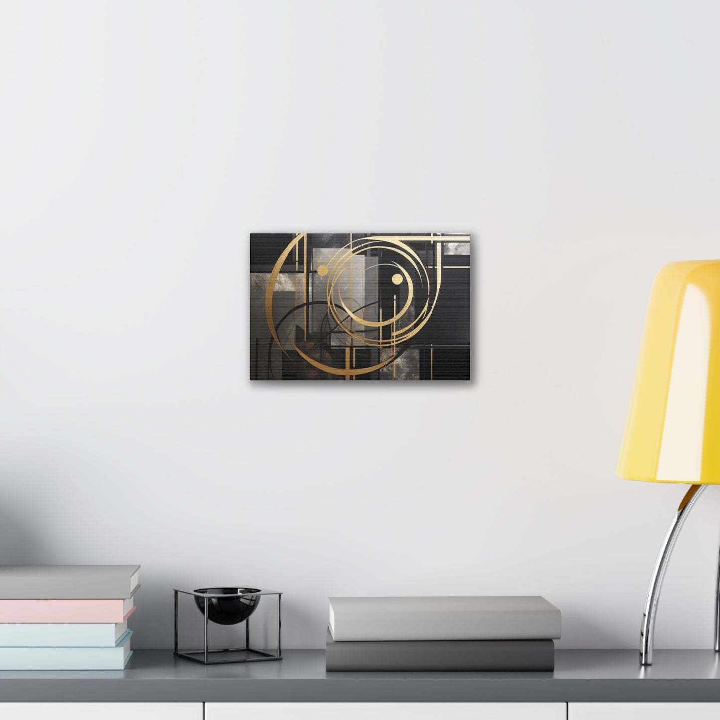 Gold and Black Elegance: A Symphony of Sophistication Canvas Print