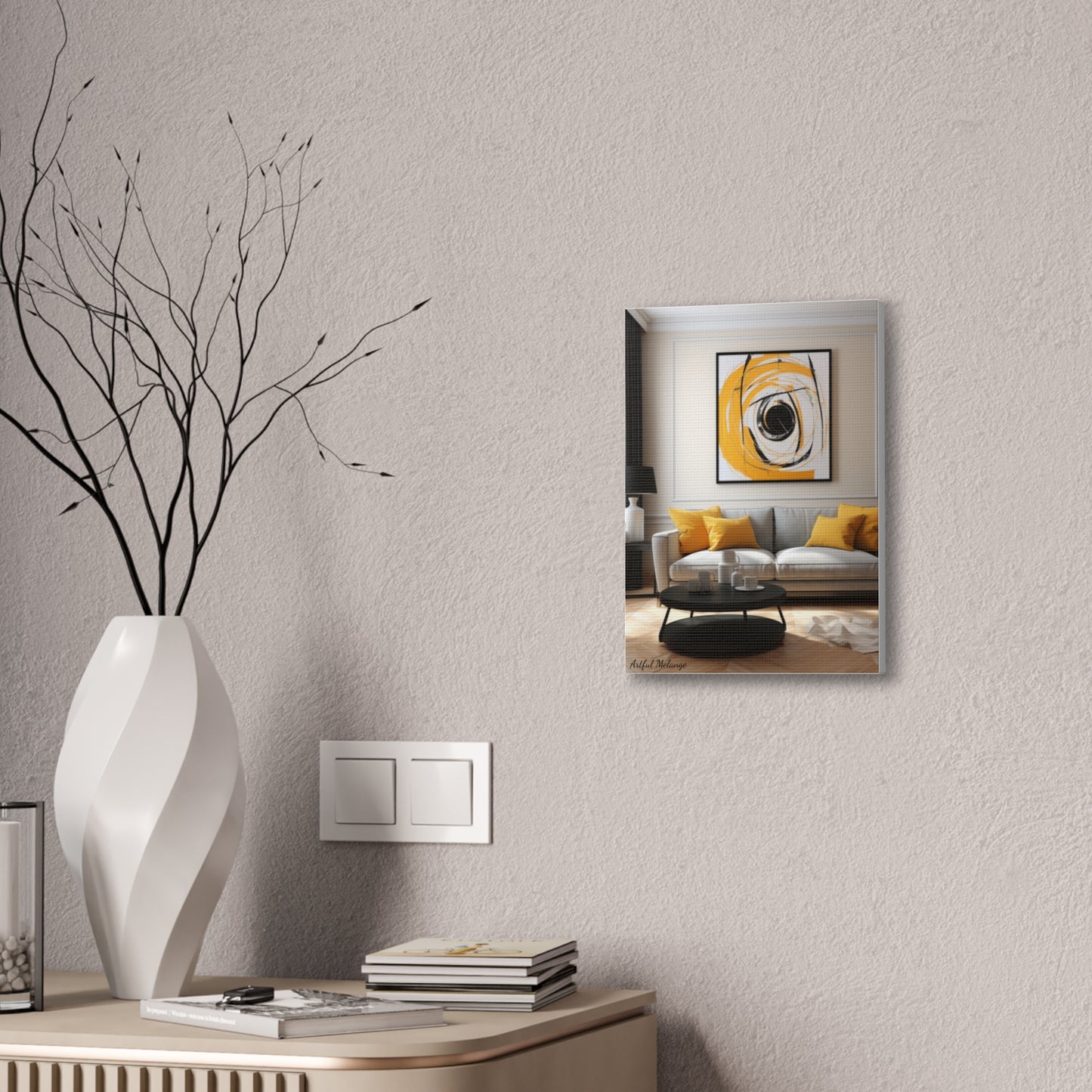 Timeless Elegance: Refined Yellow Hues Canvas Print for Sophisticated Living Spaces