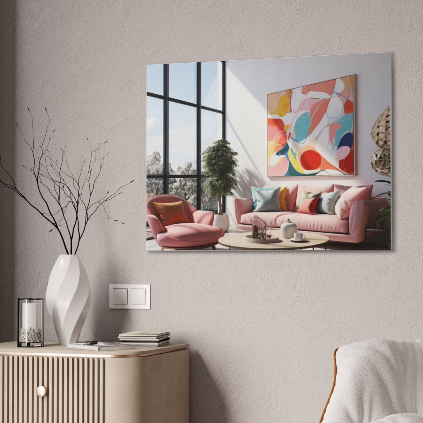 Timeless Elegance: Refined Pink Hues Canvas Print for Sophisticated Living Spaces