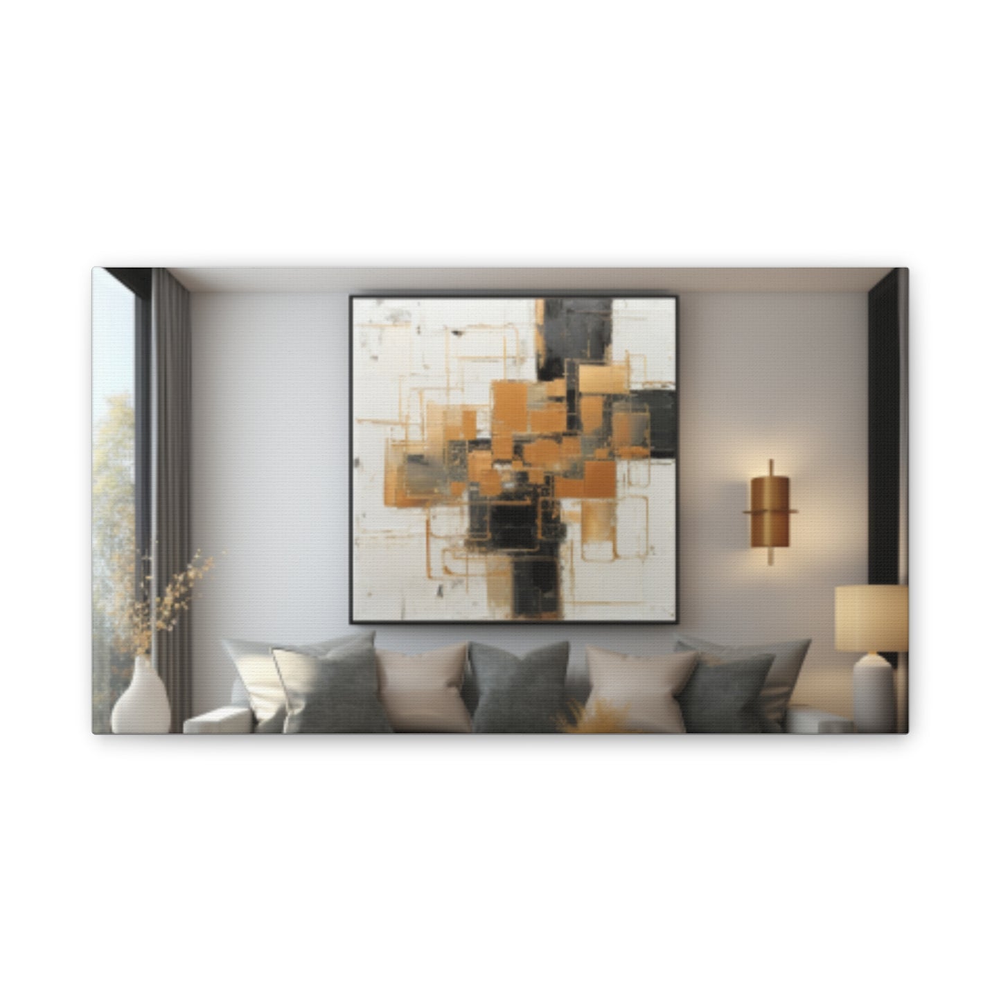 Gold and Black Elegance: A Symphony of Sophistication Canvas Print