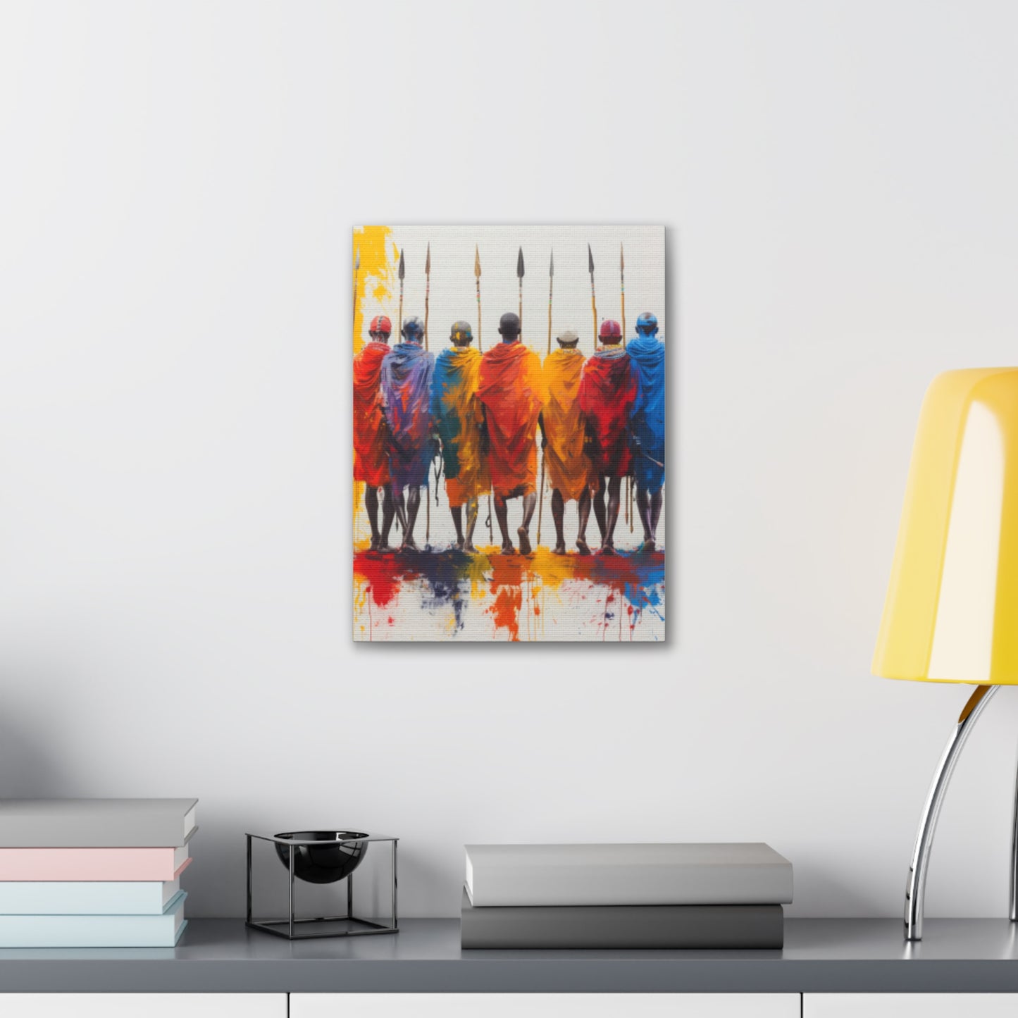 Masai Warriors Abstract Canvas Print