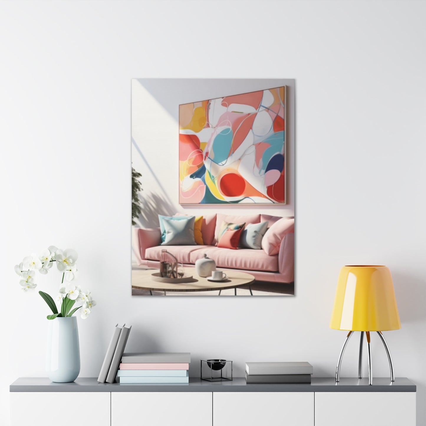 Timeless Elegance: Refined Pink Hues Canvas Print for Sophisticated Living Spaces