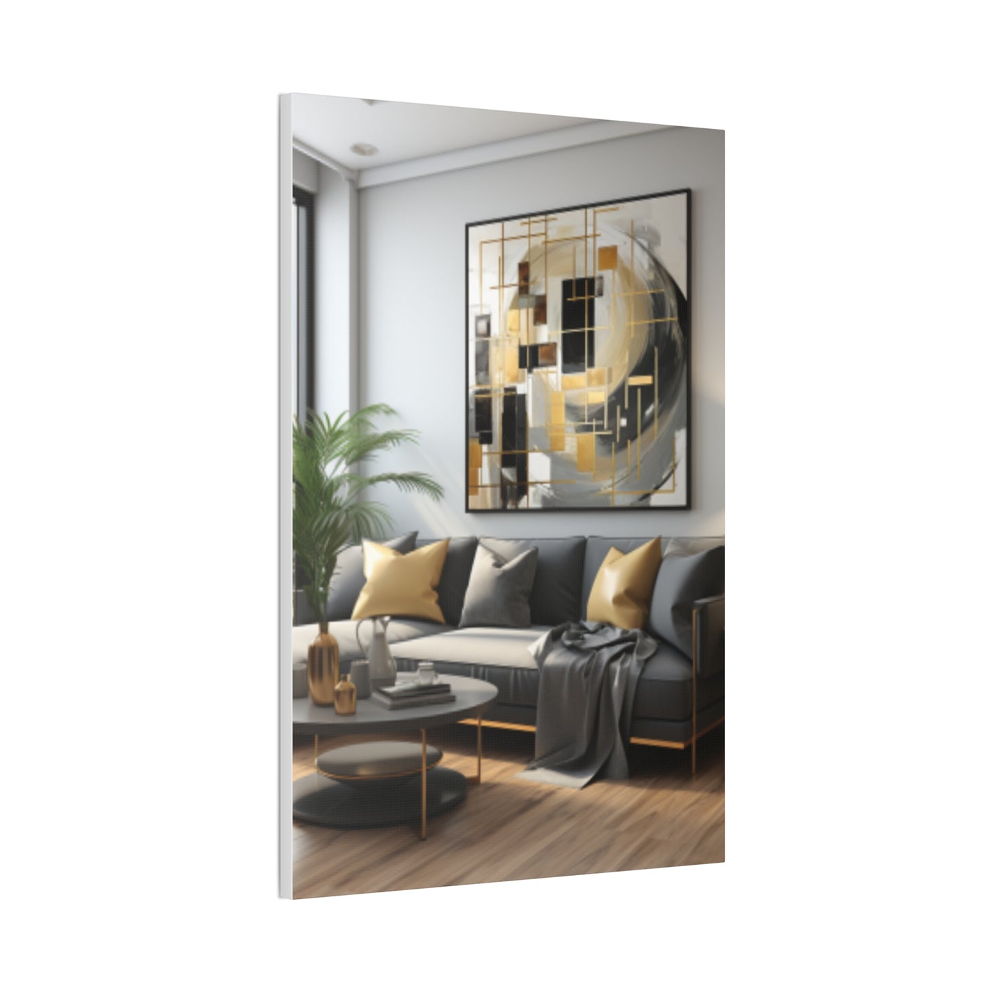 Gold and Black Elegance: A Symphony of Sophistication Canvas Print