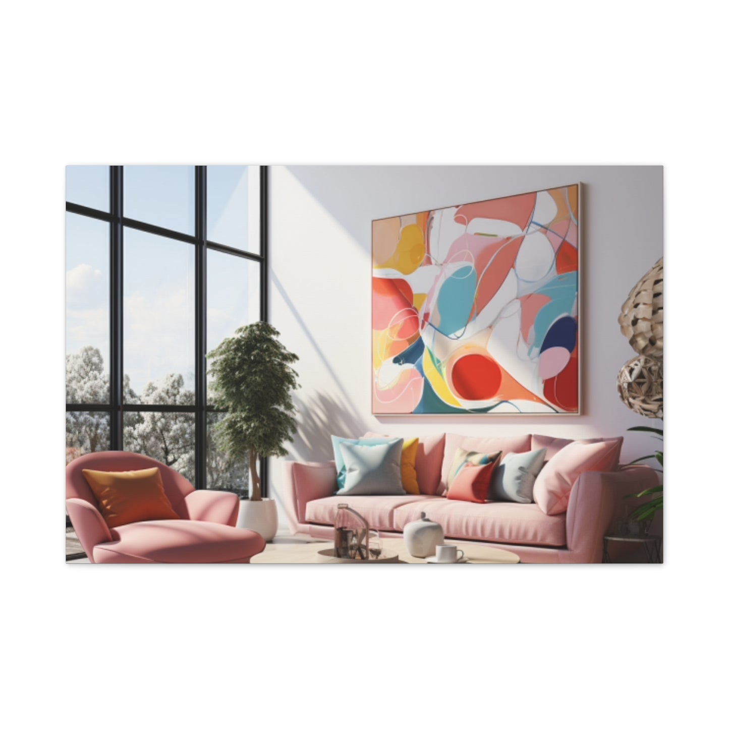 Timeless Elegance: Refined Pink Hues Canvas Print for Sophisticated Living Spaces