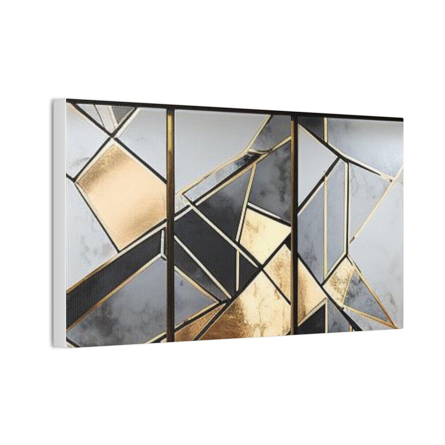 Gold and Black Elegance: A Symphony of Sophistication Canvas Print